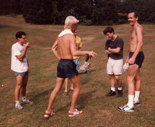 CHS XC 1989 -- alumni pre-race pep talk