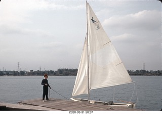 Adam and Flying Scot sailboat
