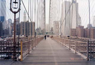 NYC Brooklyn Bridge walkway