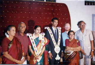 Satish-Geeta wedding in Madras, India - monkey in Mahabalipuram