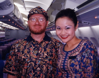 Adam and Singapore Air flight attendent