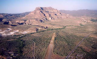 Superstition Mountains, Superior Airport and departure path