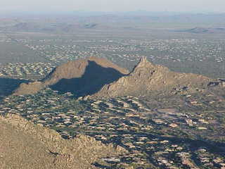 Pinnacle Peak, neighboring hill seen from Jomax Road