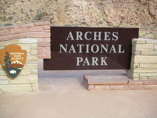 Arches National Park sign - entrance sign
