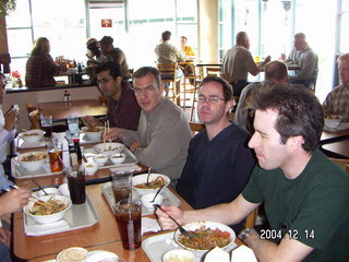 Khimetrics lunch at YC's -- Phillipe, Brent, Milton