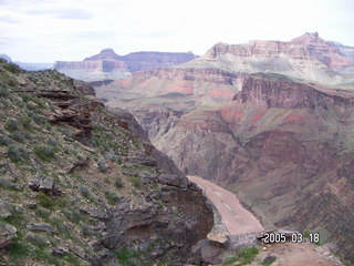 Grand Canyon -- first view of the Colorado River -- South Kaibab
