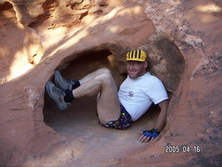 Arches National Park -- Adam in a hole in the rock