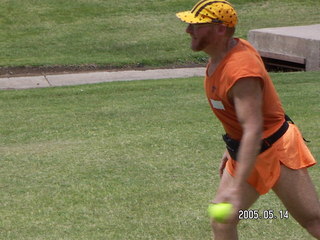 Sedona Airport trail -- Adam running away