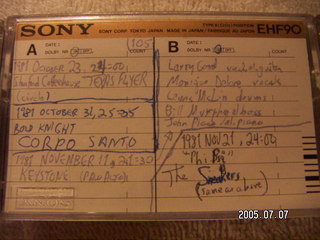 tape labels for Johnny P