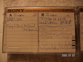 tape labels for Johnny P