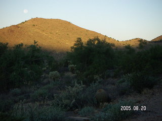 MSLT Ringtail Trail, small moon over big hill