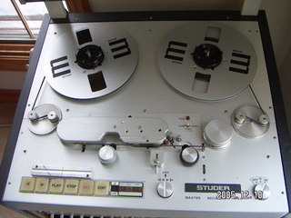 reel-to-reel tapes on shelves