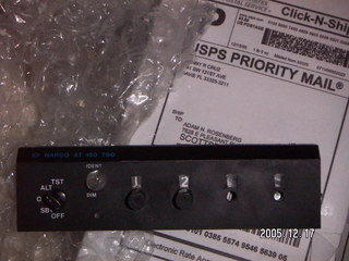 Narco AT 150 TSO transponder faceplate