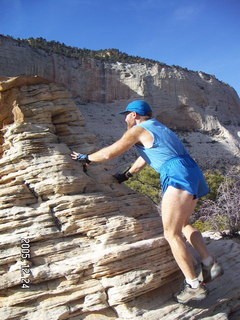 255 5nq. Zion National Park -- Angel's Landing hike -- Adam climbing