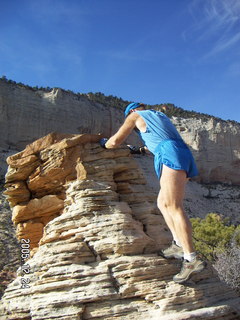256 5nq. Zion National Park -- Angel's Landing hike -- Adam climbing
