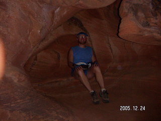 261 5nq. `Zion National Park -- Angel's Landing hike -- Adam in the hole in the rock