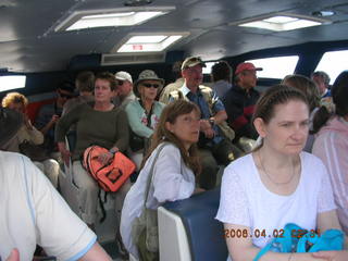 2006 eclipse trip -- tender boat passengers going to Santorini