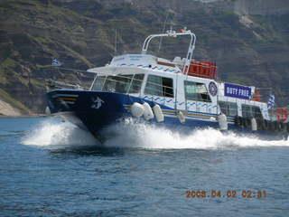 2006 eclipse trip -- tender boat from Santorini