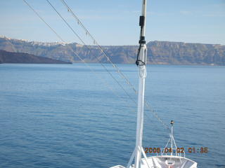 2006 eclipse trip -- approaching Santorini island