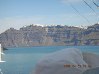 2006 eclipse trip -- approaching Santorini island