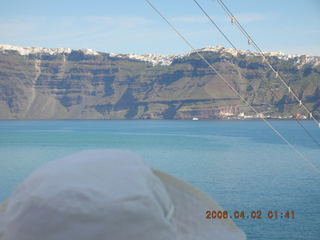 2006 eclipse trip -- approaching Santorini island