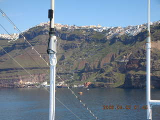 2006 eclipse trip -- approaching Santorini island