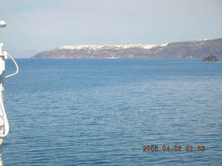2006 eclipse trip -- approaching Santorini island