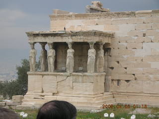 2006 eclipse trip -- Athens -- Acropolis -- bird atop statues