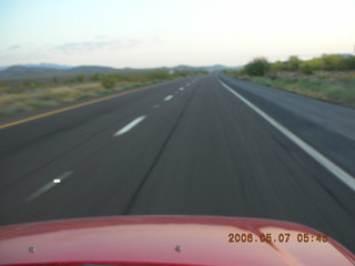 Driving to the Grand Canyon in Greg's red Honda