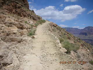 view from South Kaibab trail -- Skeleton Point sign -- Greg and Adam