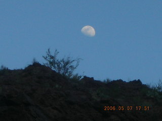 Phantom Ranch -- moon over inner canyon rim