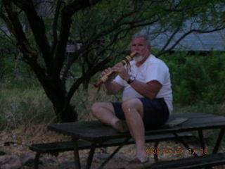 185 5t7. Phantom Ranch -- Greg playing the flute