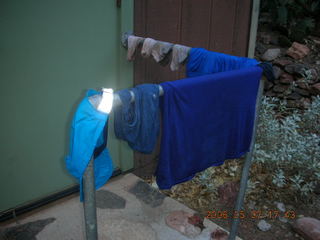 189 5t7. Phantom Ranch -- hanging my stuff to dry