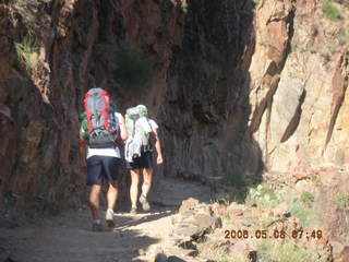 view from Bright Angel trail -- hiking friends