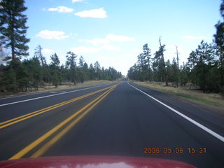 driving back from the Grand Canyon