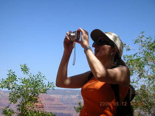 Grand Canyon from Bright Angel -- Sabine taking a picture