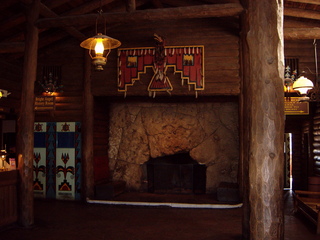 T.V. -- fireplace in Bright Angel Lodge