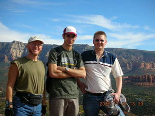 Adam, Christian, Joachim on Sedona trail summit