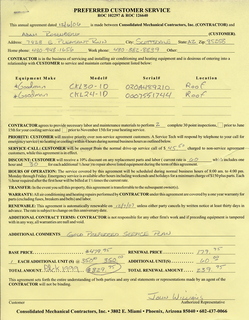 air conditioning paperwork