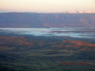 aerial -- clouds in the valley near Sedona