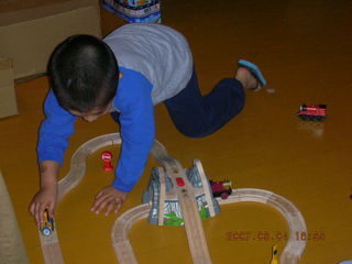 Gaby's fourth birthday -- Gaby and trains