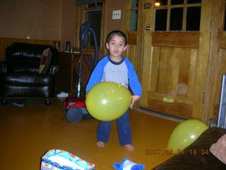 Gaby's fourth birthday -- Gaby -- balloons