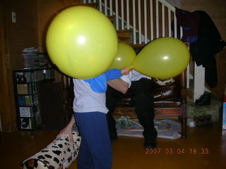 Gaby's fourth birthday -- Gaby -- balloons