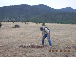 Young -- Chapman Ranch Airport - Bob working on wind sock circle