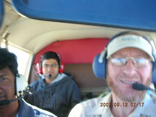 Sudhakar, Deepesh, and Adam flying in N4372J