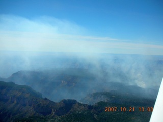 788 6am. aerial - Grand Canyon - smoke over north rim