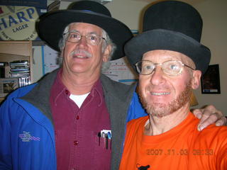 Zeke and Adam in top hats