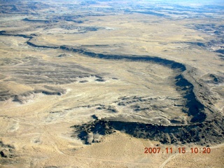 Flying with LaVar Wells - river bed raised *above* surrounding land - aerial