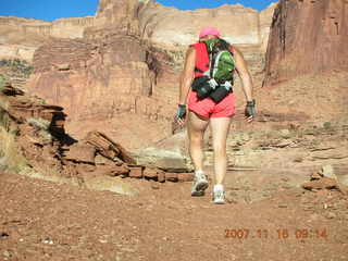 699 6bg. Canyonlands National Park - Lathrop Trail hike - Adam (tripod)