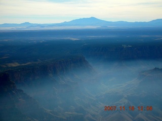 830 6bj. aerial - Grand Canyon - smoke from north rim